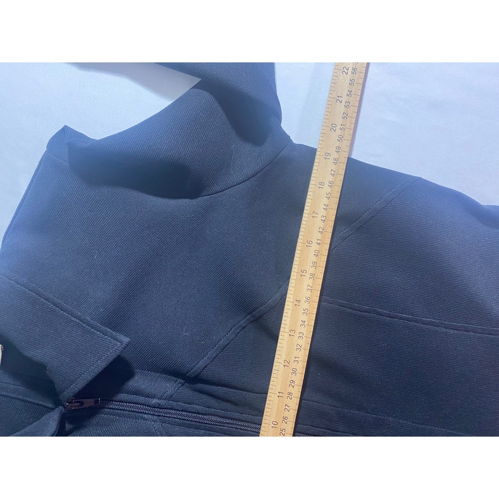 Gotcha Covered Blazer Women S Black Excellent Zip Front Ribbed Knit Jacket - Picture 8 of 9